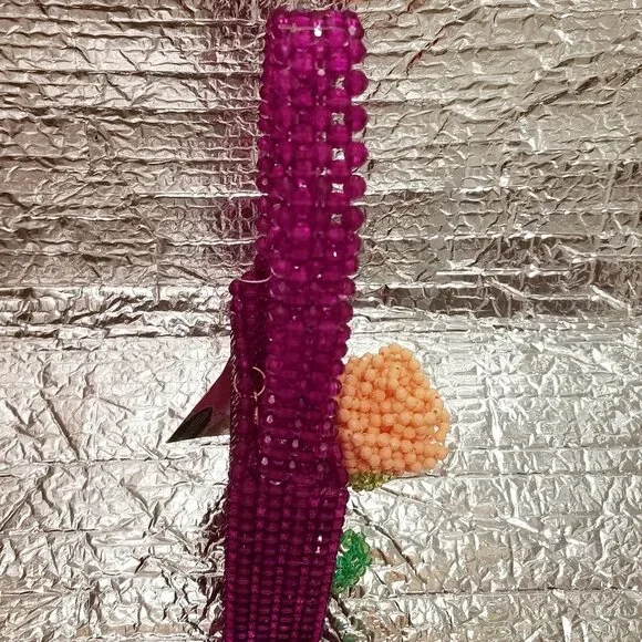 NWT 2021 Susan Alexandra New York Rose Garden Beaded Bag - Picture 4 of 13